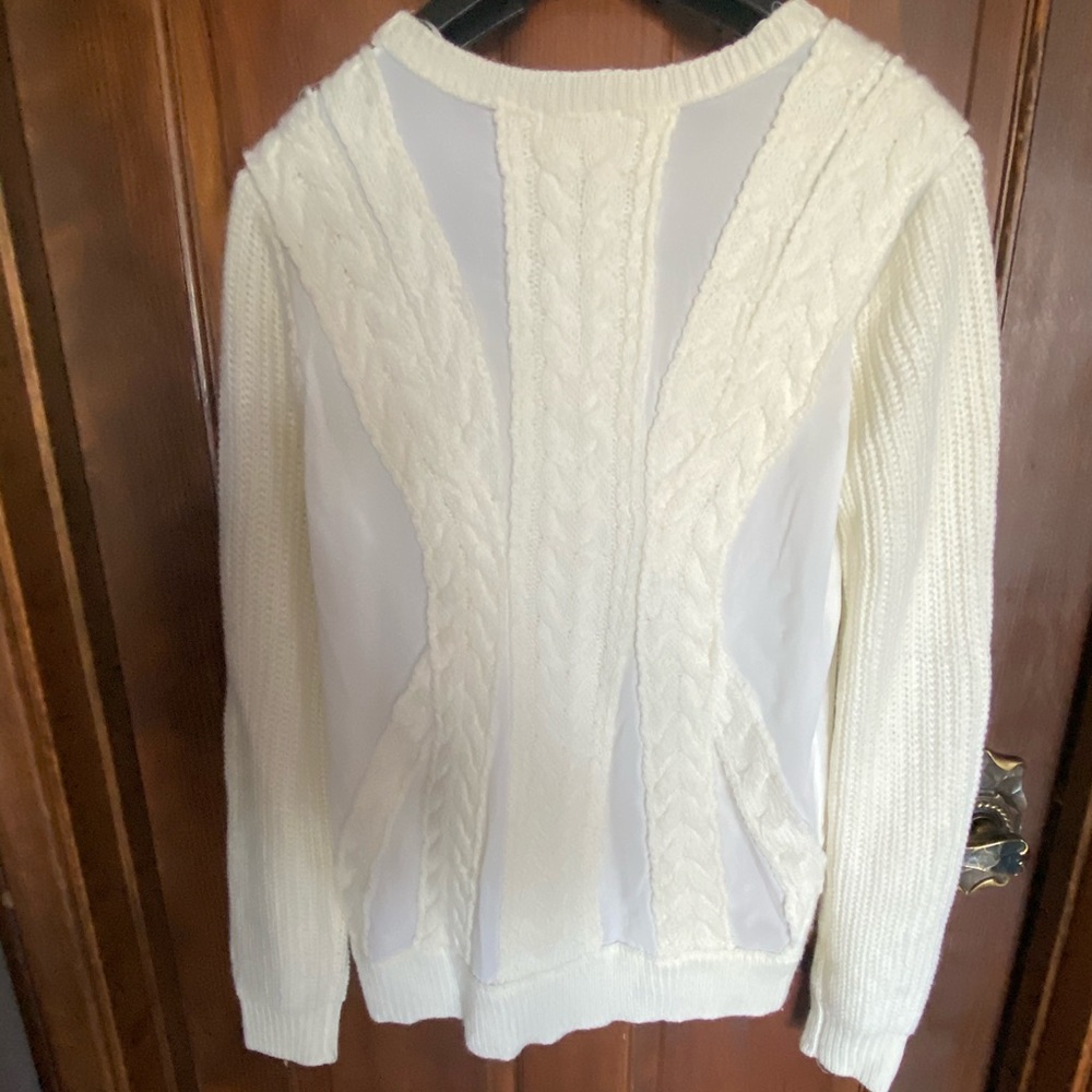 Neiman Marcus Cable Knit Mesh Sweater - Picture 7 of 10